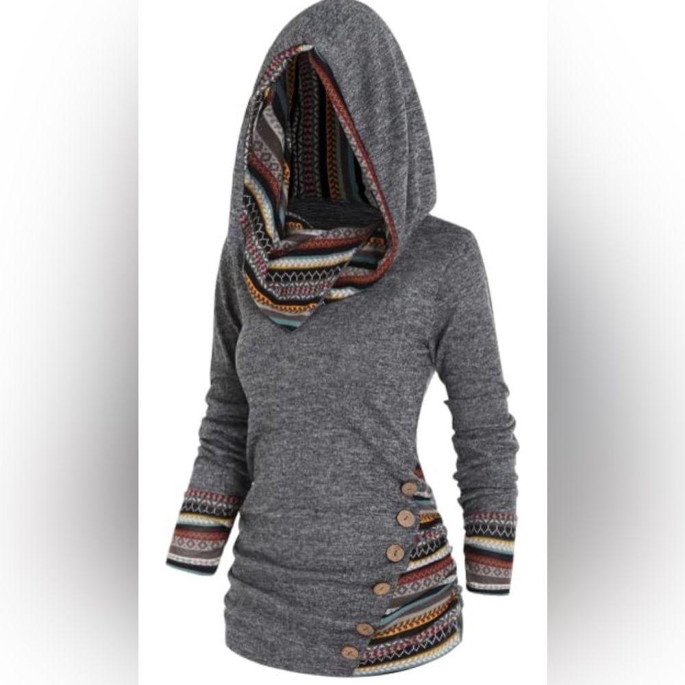 XL Boho casual lightweight hoodie.